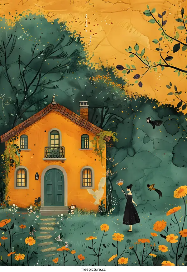 girl picking flowers in the garden