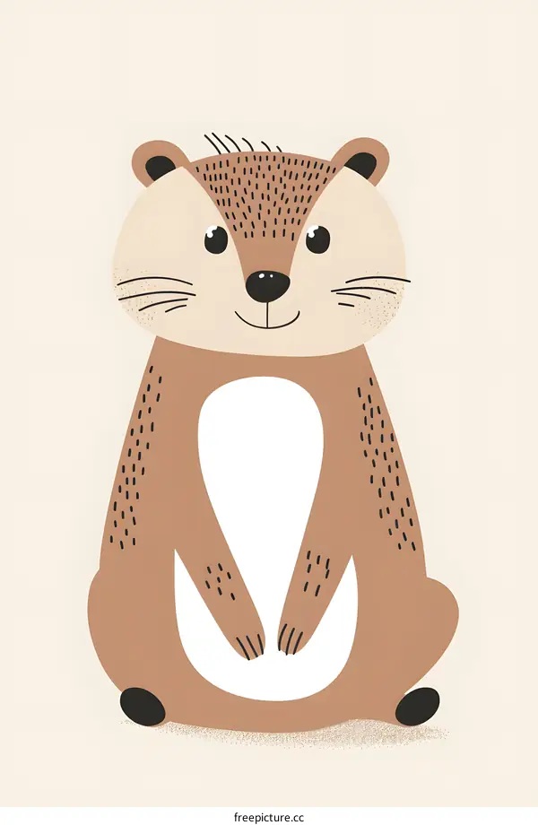 Cute Cartoon Brown Squirrel Illustration