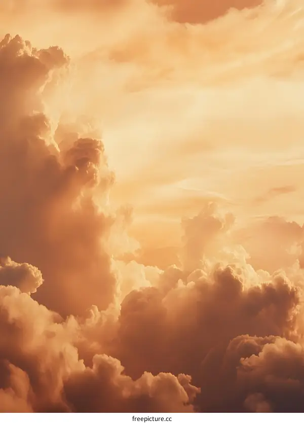 Golden Clouds Sunset Sky Background