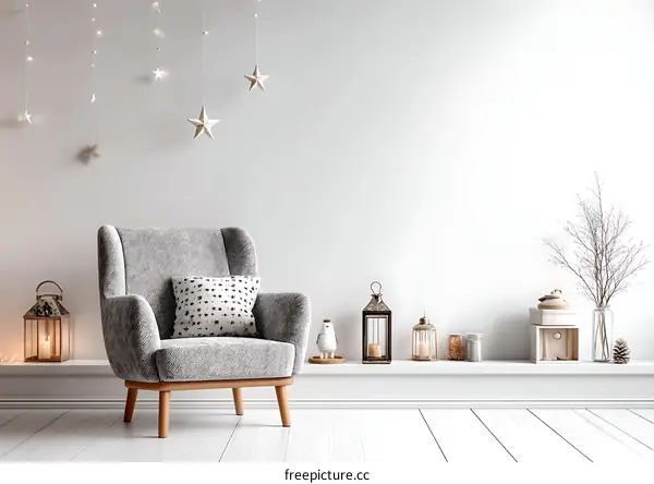 Cozy Winter Living Room Decor Illustration