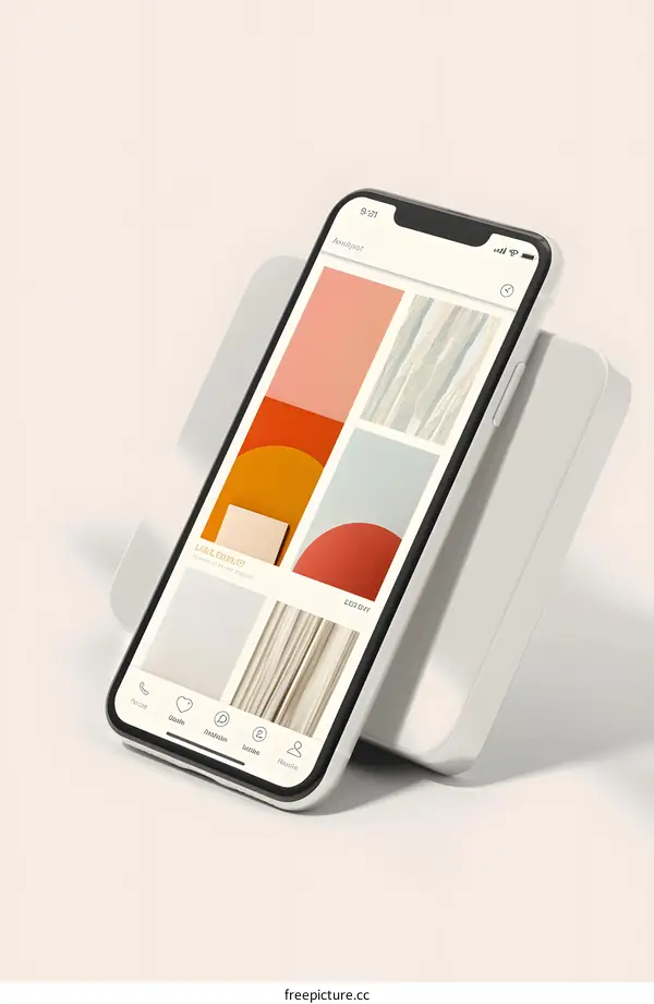 Mobile Phone App With Color Palette Options