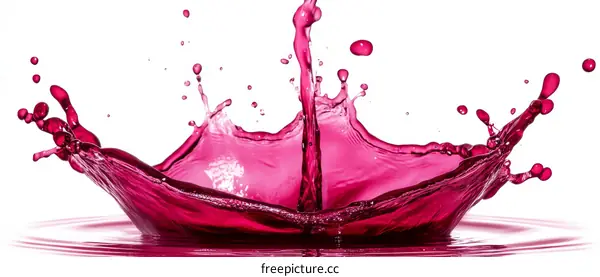 Pink Liquid Splashing against White Background
