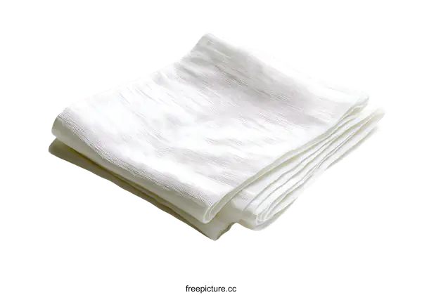 [Transparent Background PNG]Folded White Linen Napkin