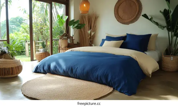 Bohemian Bedroom Bedding Set with Natural Light