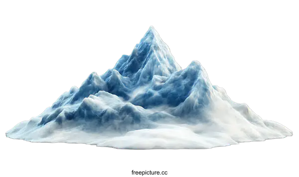 [Transparent Background PNG]Frozen Mountain Range Isolated on transparent background