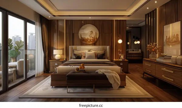 Modern Elegant Wooden Bedroom Interior Design