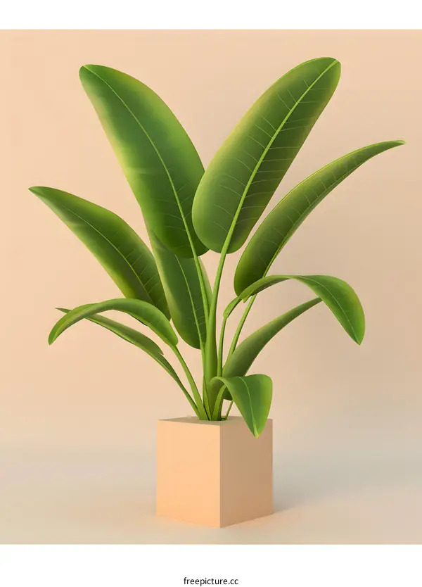 Green Plant In A Pot Minimalist Illustration