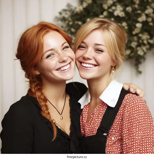 Two Happy Young Women Smiling Closely