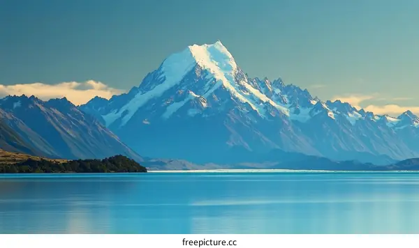 Majestic Mountain Range Over Serene Lake