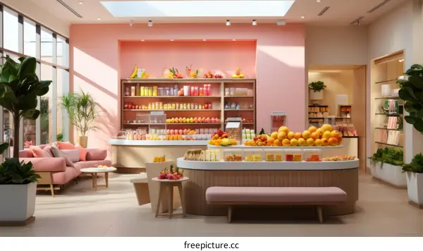 Fruits and Juices in Grocery Store