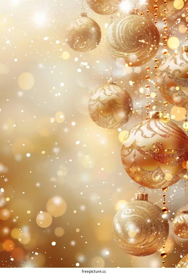Golden Christmas Ornaments Decoration