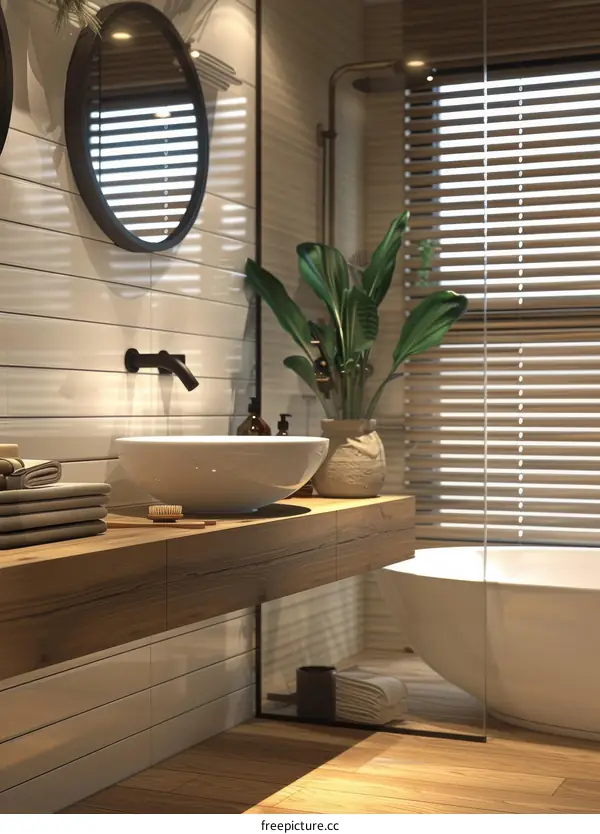 Modern Farmhouse Style Bathroom Interior Design