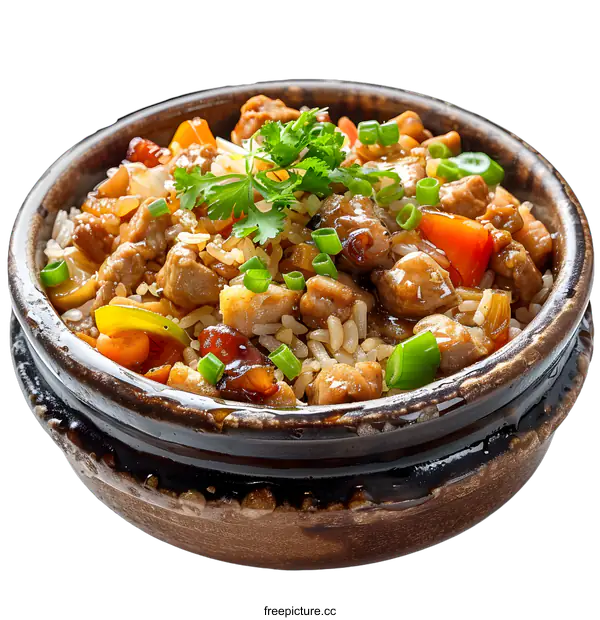 [Transparent Background PNG]Clay Pot Chicken and Rice