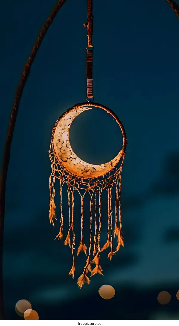 Dreamcatcher Hanging in the Night Sky