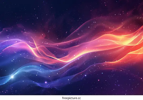 Colorful glowing futuristic wave background