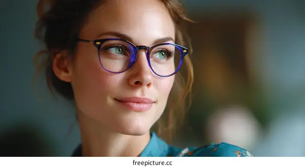 Woman in Glasses Fashionable Look