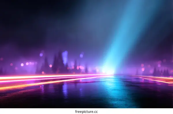 Neon Cityscape Nighttime Abstract Scene