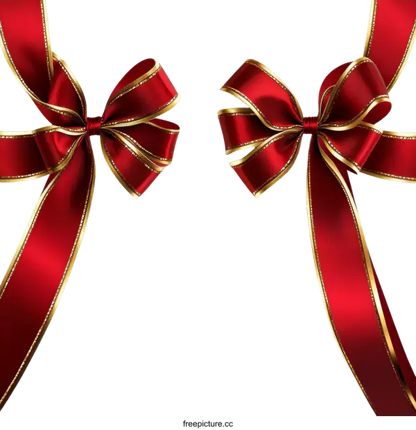 [Transparent Background PNG]Red Ribbon Bow Illustration