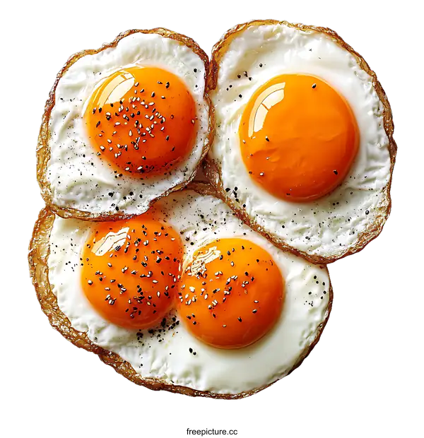 [Transparent Background PNG]Fried Eggs Breakfast Food Close Up