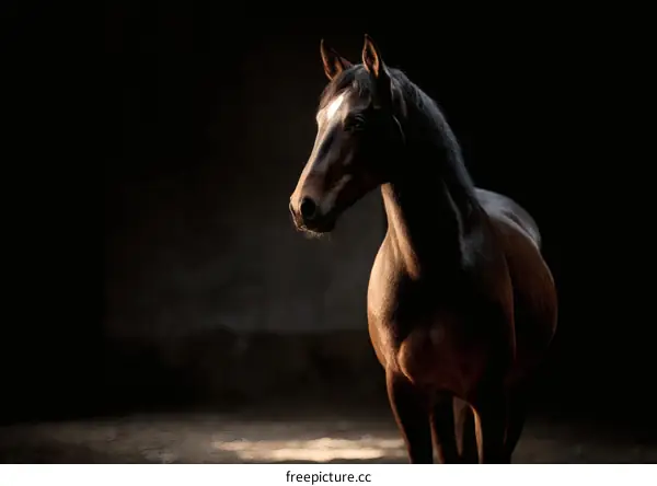Elegant Horse Portrait in Low Light