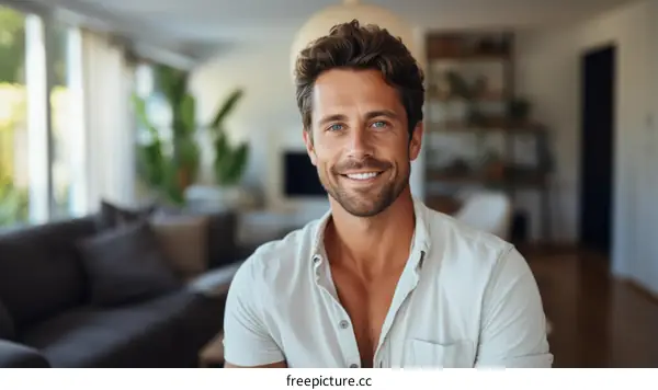 Portrait of a handsome young man smiling