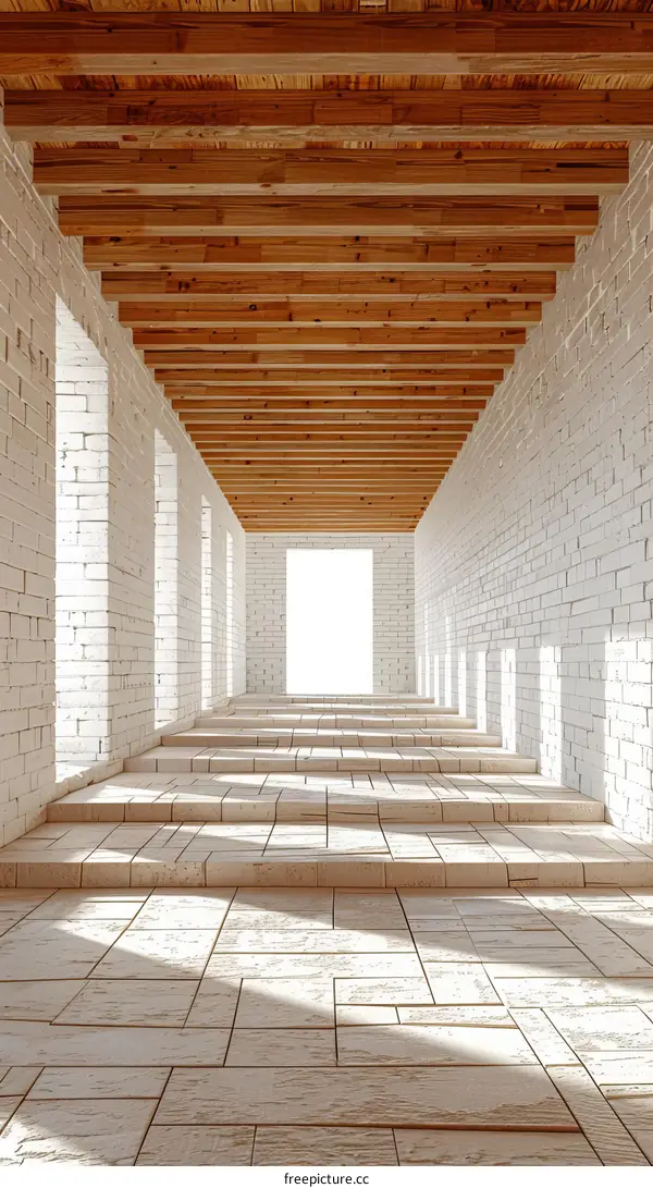 Long White Brick Corridor