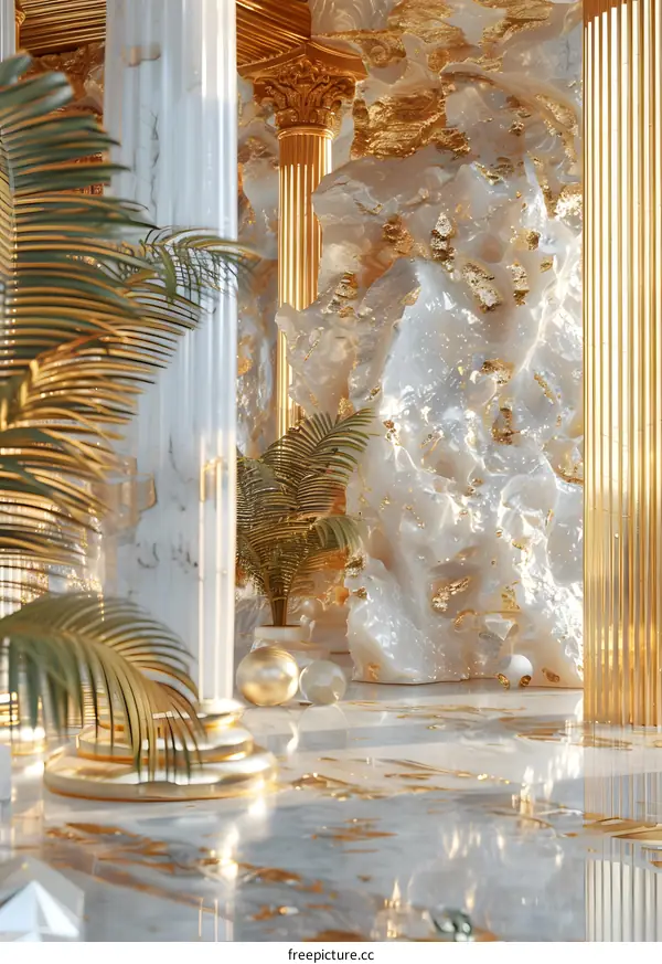 Golden Greek Temple Interior