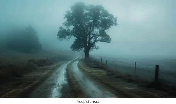 Misty Country Road