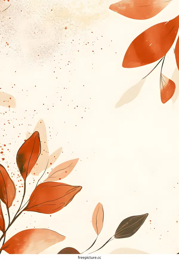 Minimalist Abstract Autumn Leaves Background Illustration
