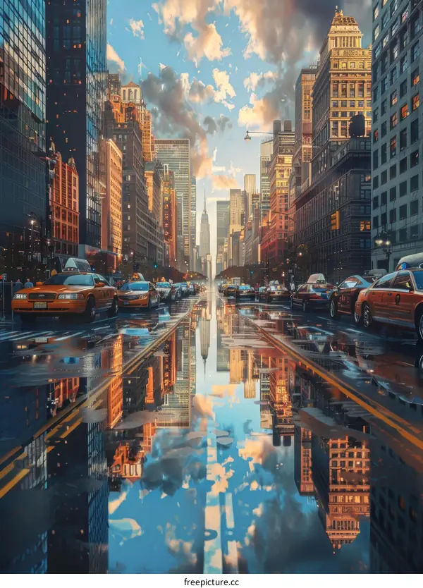 Reflective Cityscape of New York City