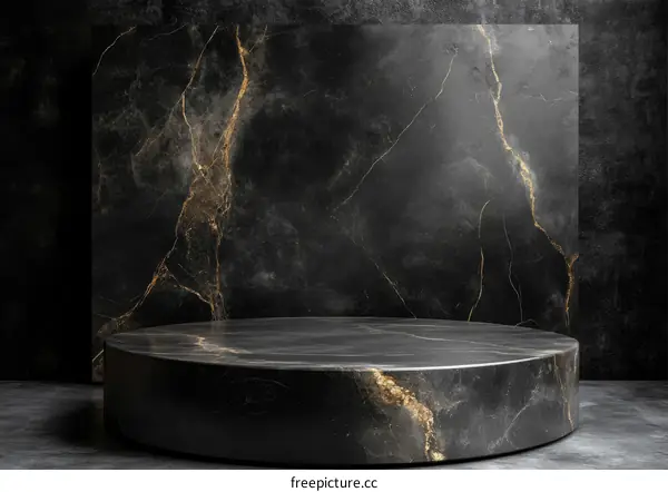Elegant Dark Marble Product Display Stand