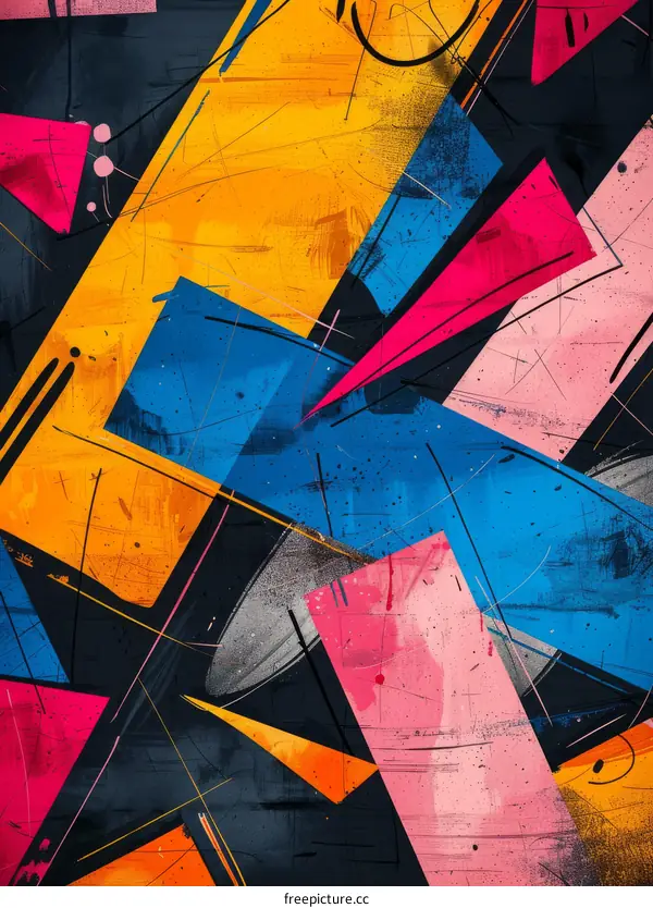 abstract geometric shapes with bright colors