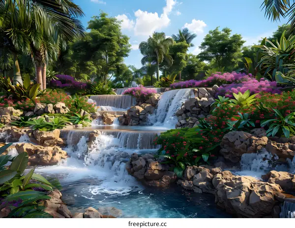 Tropical Waterfall Paradise