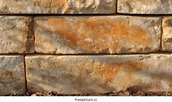 Close-up View of a Stone Wall Structure