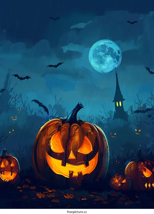 Halloween Pumpkin Night Scary Spooky Background
