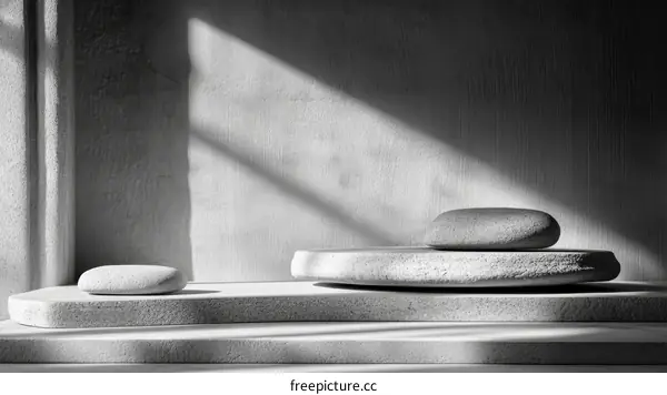 Abstract Minimalist Still Life with Stones