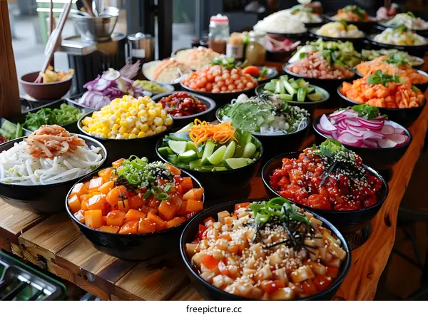 Colorful and Fresh Bowl Ingredients for a Delicious Meal