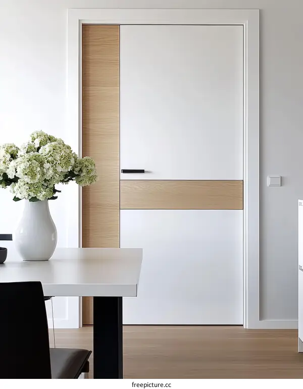Modern White and Light Wood Interior Door Design