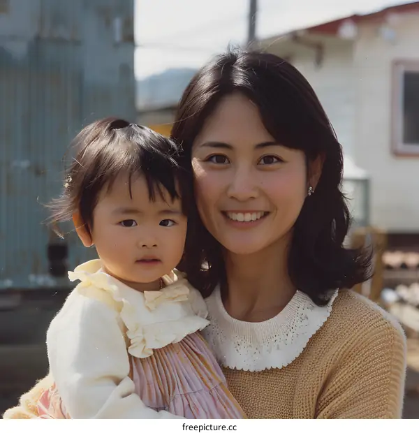 Mother and Daughter Sharing a Warm Embrace