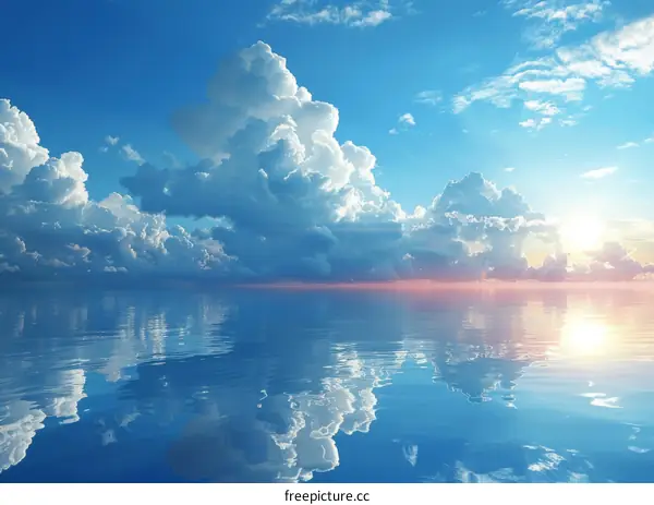 A Peaceful Sky Reflecting on the Calm Ocean