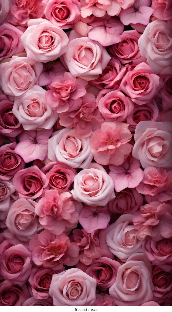 A Wall of Pink Roses