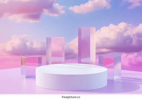 Pastel Sky Display Podiums