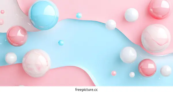 Abstract Background with Pink and Blue Bubbles