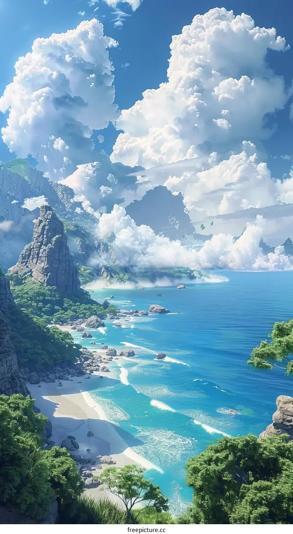 A Stunning Coastal Landscape Illustration