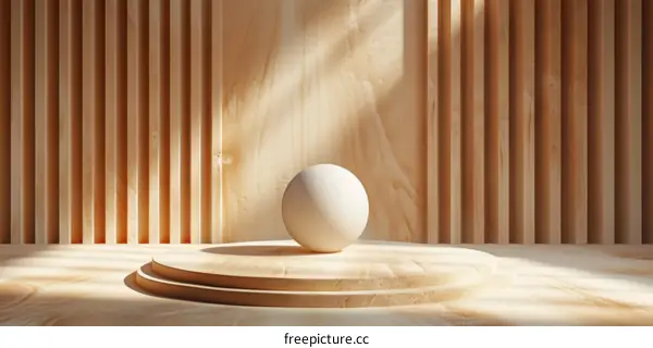 Wooden Stage Display Minimalist Background