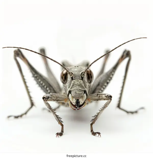 Close-up Portrait of a Brown Cricket
