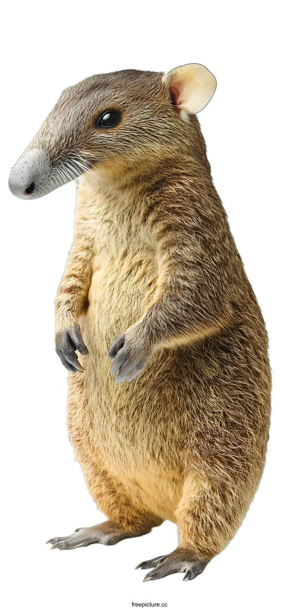 [Transparent Background PNG]Closeup of a Small Brown and White Animal with a Long Snout