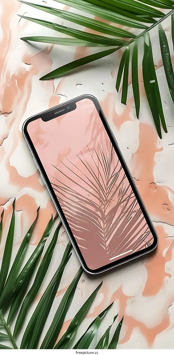 Palm Leaf Phone Screen Wallpaper