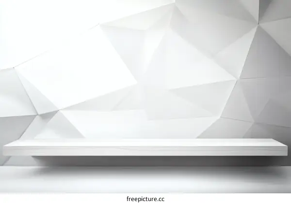 Abstract White Geometric Shelf Display
