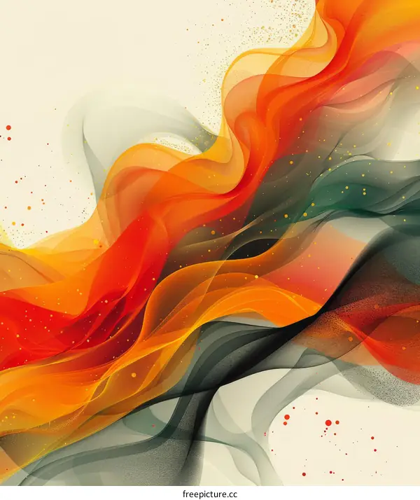 Abstract Orange and Red Wave Illustration